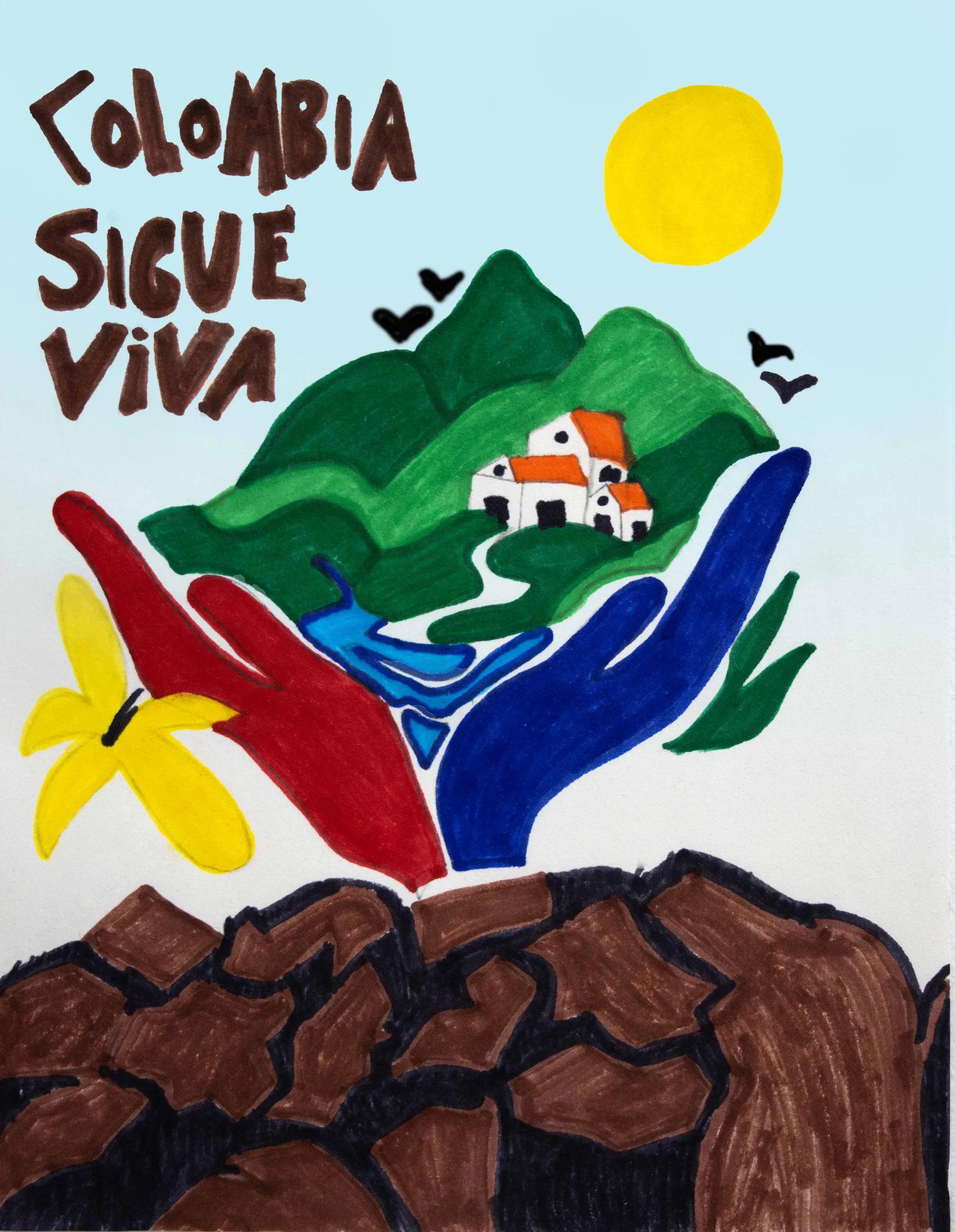 Cartel «Colombia Sigue Viva»